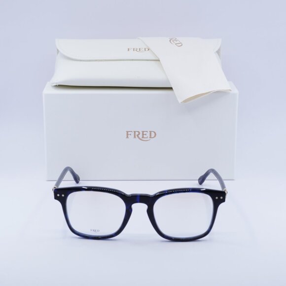 Fred FG50006I 092 Square 50mm Eyeglasses - Blue Havana - Picture 3 of 10